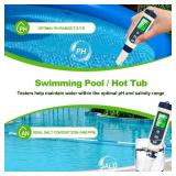 Pious PH Tester Digital, 5 in 1 PH Meter for Water/Salinity Meter/tds/ec/Thermometer, Pool Salt Tester with Constant Temperature Compensation, Suitable for Drinking Water Swimming Pools Aquariums