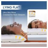 MINUPWELL Ultra Flat Pillows for Sleeping Thin, 7D High Support 2.5 inch Height Ultra Thin Pillows,Slim Bed Pillows for Stomach Sleeper,King Size -18x36 in