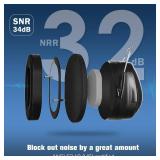 ProCase Ear Hearing Protection Ear Muffs NRR 32dB, Noise Cancelling Safety Headphones for Adults/Teen, Autism Sensory Sound Proof Earmuffs for Shooting/Hunting Gun Range, Mowing Construction -Black