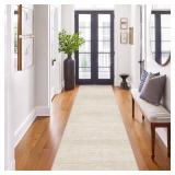 Art&Tuft Washable Runner Rug - 2x8 Runner Rug Non-Slip, Soft Low Pile Rug Runners for Hallways, Entryway, Bedroom, Living Room, Beige