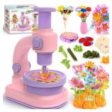 Fabric Flower Bouquets Toys for Toddlers Girls 3 4 5 6 7 8 Years Old, DIY Arts & Craft Kits for Kids 4-6-8,Rose Flower Market Toy for Girl Xmas Birthday Gifts, Creative Educational Toddlers Activities