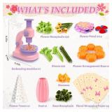 Fabric Flower Bouquets Toys for Toddlers Girls 3 4 5 6 7 8 Years Old, DIY Arts & Craft Kits for Kids 4-6-8,Rose Flower Market Toy for Girl Xmas Birthday Gifts, Creative Educational Toddlers Activities