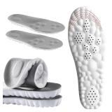 DWTWLE 4D Cloud Insoles for Men and Women, Memory Foam Cloud Insoles Super Soft Anti-Fatigue, Shock Absorption, Relieve Foot Pain, (Gray, Men: US 7-11)