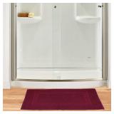 GLAMBURG Premium Cotton 20x32 inch 2-Pack Bath Mats - 100% Ringspun Cotton - Luxury Hotel & Spa Quality - 800 GSM - Durable Soft Highly Absorbent - Machine Washable - Burgundy