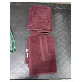 GLAMBURG Premium Cotton 20x32 inch 2-Pack Bath Mats - 100% Ringspun Cotton - Luxury Hotel & Spa Quality - 800 GSM - Durable Soft Highly Absorbent - Machine Washable - Burgundy
