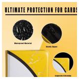 Toploader Card Binder,4 Pocket(3x 4) Holds 112+ Toploaders Double-Sided Pockets for MTG Card Binder, Sports Cards(Yellow)