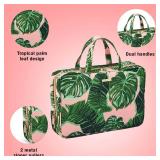 Conair Travel Toiletry Bag - Makeup Bag - Cosmetic Bag -Travel Makeup Bag - Perfect for Vacations - Weekender Shape - Pink Palm Print