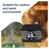 HobbyPark Waterproof RC Servo 25KG High Torque Metal Gear Digital Servo for 1/12 1/10 RC Car Truck Buggy Programmable 2BB Control Angle 180° HV (Coreless Motor)