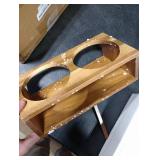 Yangbaga Glass Coffee Container with Wooden Shelf,2 45OZ Coffee and Sugar Container Set,Coffee Canisters with Airtight Lids and Scoop,Large Capacity Food Storage Jars for Coffee Beans,Nuts,Tea,Sugar