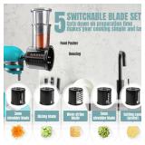 Stainless Steel Slicer Shredder Attachments for KitchenAid Stand Mixers, Vegetable Shredder, Cheese Grater, Salad Maker, Food Slicers Chopper Grinding Powder Accessories with Detachable 5 Blades
