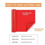 HTVVETUR Red HTV Iron on Vinyl 12Inch by 35ft Heat Transfer Vinyl for T-Shirt HTV Rolls for All Cutter Machine - Easy to Cut & Weed (35ft, Red)