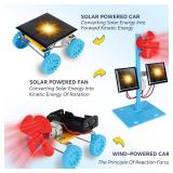 4 in 1 Solar Power & Electric Motor STEM Kits,Science Experiment Projects for Kids Beginners,Electronic Assembly Solar Powered Toy Kit,DIY Educational Engineering Experiments for Boys and Girls