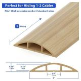 Floor Cord Cover 6ft, Maple Wood Cord Hider Floor Hide Extension Cords, Floor Cable Management Floor Cable Cover Wire Covers for Cords, Cable Protector Cord Cavity W0.6in x H0.32in