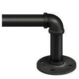 Zeerobee Curtain Rods for Windows 32 to 48, 1 Inch Industrial Wrap Around Black Curtain Rod, Indoor/Outdoor Room Divider Adjustable Drapery Pole, 32-48