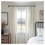 Zeerobee Curtain Rods for Windows 32 to 48, 1 Inch Industrial Wrap Around Black Curtain Rod, Indoor/Outdoor Room Divider Adjustable Drapery Pole, 32-48