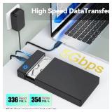 3.5 Hard Drive Enclosure, USB 3.0 Internal/External Hard Drive Case for 3.5/2.5 inch SATA HDD Up to 20TB Data Recovery Kit Support UASP with 12V 24W Power Adapter