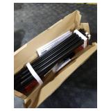 2 Pack No Drill Curtain Rods for windows 32 to 58 inch, USFOOK 5/8 In Without Drilling Curtain Rod with 3M Adhesive Holder, Renter Friendly Drapery Poles with Black Round Finials