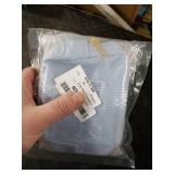 Period Bag for Teen Girls, Corduroy Sanitary Napkin Storage Bag, Cute Cosmetic Pouch for Women with Slip-in Pockets(Sky Blue)