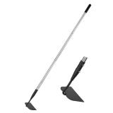 YEELOR Garden Hoe, Long Handle Hoe Garden Tool with Non-Slip Silicone Cover, 56-Inch Stainless Steel Handle, Heavy Duty Hoe with Durable Blade, for Digging Loosening Weeding Planting