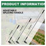 YEELOR Garden Hoe, Long Handle Hoe Garden Tool with Non-Slip Silicone Cover, 56-Inch Stainless Steel Handle, Heavy Duty Hoe with Durable Blade, for Digging Loosening Weeding Planting