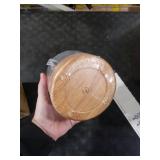 Siehpa3 Makeup Brush Holder 360° Rotating 6 Slot Multi-Compartment Storage, Acrylic Spinning Organizer for Cosmetics Nail Polish Combs, Bathroom Vanity Desktop Organizer (Light Woodgrain)