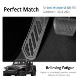 GearUp Dead Pedal Foot Rest Compatible with Jeep Wrangler JL JLU/Gladiator JT 4XE 2018-2025 Aluminum Alloy Left Side Foot Pedal Pads