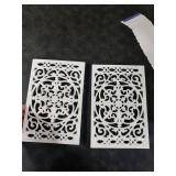 Sumnacon 2 Pack Rectangle Cast Iron Trivets, Rustic Iron Hot Dish Plate Trivet for Kitchen Countertop Dining Table (White, 9.6 x 6.3 Inch)