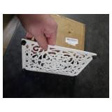 Sumnacon 2 Pack Rectangle Cast Iron Trivets, Rustic Iron Hot Dish Plate Trivet for Kitchen Countertop Dining Table (White, 9.6 x 6.3 Inch)