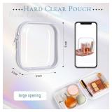 Sanwuta 6 Pcs Clear Hard Zipper Case Plastic Zipper Pouches Transparent Makeup Bag Pencil Case Pouches Toiletry Diaper Bag for Travel Toy Storage Organizer Bins(White,5 x 5 x 2 Inch)