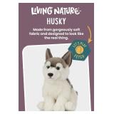 Living Nature Husky Stuffed Animal | Fluffy Dog Animal | Soft Toy Gift for Kids | 8 inches