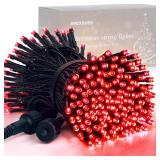 JMEXSUSS 200 LED Red String Lights Indoor Outdoor, 66ft Connectable LED Red Christmas Lights Plug in, 8 Modes Valentine Light for Tree Bedroom Garden Yard Porch Xmas Valentine