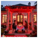JMEXSUSS 200 LED Red String Lights Indoor Outdoor, 66ft Connectable LED Red Christmas Lights Plug in, 8 Modes Valentine Light for Tree Bedroom Garden Yard Porch Xmas Valentine
