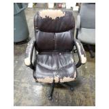 Brown Pleather Rolling Computer Chair