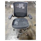 Bronze and Black Mesh Rolling Drafting Chair