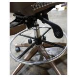 Bronze and Black Mesh Rolling Drafting Chair