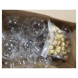 Layhit 50 Pack 6 oz Spherical Plastic Potion Bottles with Corks and Funnels Ball Shape Sand Art Bottles Cocktail Ornament for DIY Wedding Valentines Party Gift Crafts Decoration(Gold)