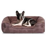 Dog Beds for Small Dogs Washable, Rectangle Dog Bed, Warming Soft Calming Sleeping Puppy Bed with Anti-Slip Bottom