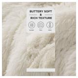 Bedsure GentleSoft Fluffy Cream King Size Blanket for Bed, Thick Soft Sherpa Faux Fur Fleece Bedding Fuzzy Plush Winter Warm Heavy Big Large King Blanket, Cozy Cream Gifts for Men Women, 108x90