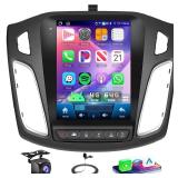 4G+64G Vertical Android Car Stereo Radio for 2012 2013 2014 2015 2016 2017 2018 Ford Focus, Wireless CarPlay Android Auto HD IPS Touch Screen Bluetooth Mirror Link GPS WiFi FM Backup Camera Mic
