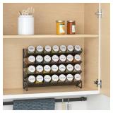 SpaceAid Spice Rack Organizer with 28 Spice Jars, 386 Spice Labels, Chalk Marker and Funnel Set for Cabinet, Countertop, Pantry, Cupboard or Door & Wall Mount - 28 Jars, 13.4 W x 10.8 H, White