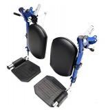 Blue Streak Wheelchair Elevating Leg Rest with Padded Calf Pad,Composite Footplates,Fits Most Standard wheelchairs and Transport Chair,Wheelchair Parts,Same Functional Structure as LK3JELR,(1Pr, Blue)