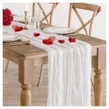 4pk White Cheesecloth Table Runners