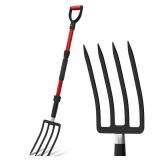 COSITA Pitch Fork for Garden, 44-Inches Pitchfork with Fiberglass Handle, Gardening Spading Fork with 4 Metal Tines, Heavy Duty Pitchfork for Manure, Mulch, Digging, Aeration, Red