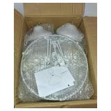 Fivenl 8 Pcs Cake Stand White Metal Dessert Table Display Set, 3-Tier Cupcake Stand, Cake Display Tower and Cookie Tray Rack Serving Tray for Birthday Party, Weddings, Baby Shower (White)