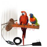 Heated Bird Perch Birdcage Heater Birds Warmer for Cage Adjustable Temperature Winter Birds Heater for Parrots Conure Cockatiels Parakeets Small Bird