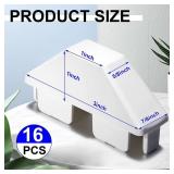 Pelopy 16 Packs Vinyl Picket Fence Caps 7/8" x 3" Vinyl Picket Fence Parts White Post caps for Outdoor Garden (Dog Ear)