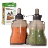 Haakaa Yummy Pouch Reusable Baby Food Pouch, Baby Food Storage Kids Squeezable Pouch, Washable Freezer - Make Homemade Organic Food for Babies/Toddlers, 4oz, 2 Pack,6m+