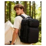 Vacuum Travel Tactical Backpack with Air Pump Carry on Flight Approved Personal item Large Tool Hiking Compression Gym Backpack Vacuum Seal Bags for Clothing Travel Women Men Mochila de Viaje Black