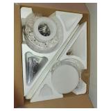 BYKISTOK 46" Flush Mount Ceiling Fan with Lights - White Modern Fan Light with Reversible Mute Motor, 3CCT Dimmable, Wind Speeds Adjustable, Low Profile Light Fixure for Indoor Use, Bedroom