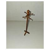 LOGOFUN Dollhouse Black Hat and Coat Rack Stand Mini Clothes Rack 1:12 Scale Vintage Hat Stand Miniature Clothes Hanger for Dollhouse Accessories